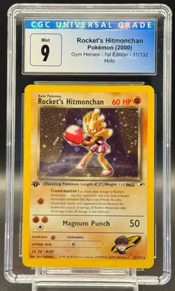 Rocket's Hitmonchan Pokemon 2000 Gym Heroes 1st Edition 11/132 Holo CGC 9 Mint - Image 1