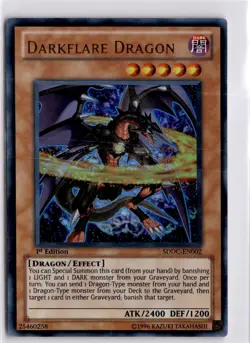 Darkflare Dragon Ultra Rare 1st Edition SDDC-EN002 Yugioh Trading Card TCG - Image 3