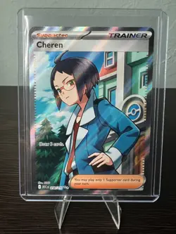 Cheren 258/217 Full Art Trainer Pokemon Card Ultra Rare Ascended Heroes Holo - Image 1