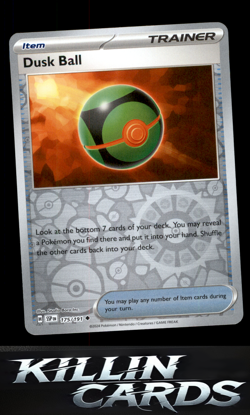 Reverse Holofoil Dusk Ball 175/191 Pokemon Uncommon SV08: Surging Sparks Card NM - Image 1