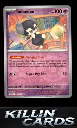 Reverse Holofoil Indeedee 093/191 Pokemon Uncommon SV08: Surging Sparks Card NM - Image 1