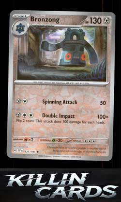 Reverse Holofoil Bronzong 127/191 Pokemon Common SV08: Surging Sparks Card NM - Image 1