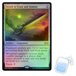 FOIL SWORD OF FEAST AND FAMINE Double Masters Magic MTG MINT CARD - Image 1
