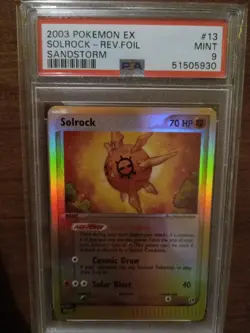 Pokemon Card Solrock #13 Sandstorm EX Reverse Foil PSA 9 Vintage - Image 5