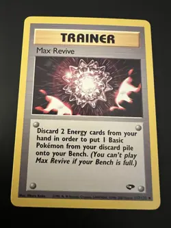 Max Revive 117/132 Gym Challenge Unlimited 2000 Pokemon Card Uncommon NM - Image 1