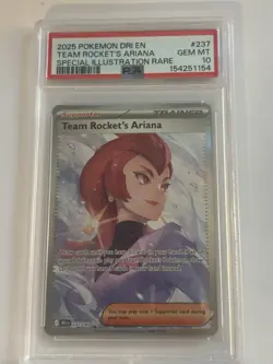 2025 POKEMON DRI SPECIAL ILLUSTRATION RARE #237 TEAM ROCKET'S ARIANA PSA 10 - Image 1