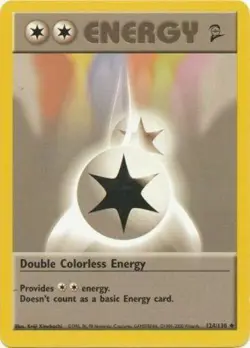 Damaged, English Pokemon Regular Double Colorless Energy - 124/130 - Uncommon - - Image 1