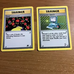 Pokemon Trainer Cards - Computer Search 101/130 Base Set 2 & Sleep! 79/82 - Image 1