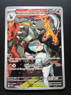 Pokemon Team Rocket's Houndoom Illustration Rare IR Full Art Holo 191/182 - Image 1
