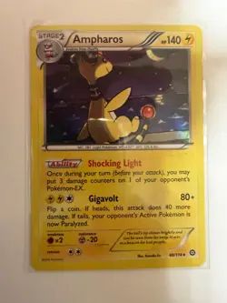 Ampharos 40/114 Holo Rare Steam Siege Pokemon Holo Near Mint - Image 1