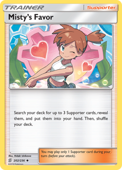 Misty's Favor 202/236 UC Unified Minds Pokemon Reverse Holo NM/M - Image 1