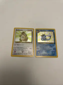Pokemon TCG Vaporeon & Kangaskhan Jungle 12/64 5/64 Holo Unlimited Holo Rare LP - Image 1