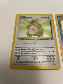 Pokemon TCG Vaporeon & Kangaskhan Jungle 12/64 5/64 Holo Unlimited Holo Rare LP - Image 2