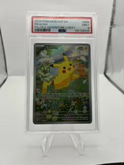 2024 POKEMON SVP 088 EN-SV BLACK STAR PROMO PALDEA ADVENTURE CHEST PIKACHU PSA 9 - Image 1