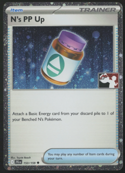 Pokemon N's PP Up 153/159 Prize Pack Series 8 Cosmo Holo Pack Fresh - NM - Image 1