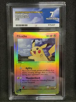 Pokemon TCG - Team Magma V Team Aqua - Pikachu 43/95 Reverse Holo Graded: ACE 10 - Image 1