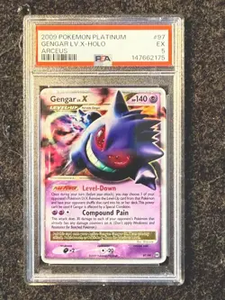 2009 Pokemon Platinum Gengar LV X Holo EX Arceus PSA 5 #97 - Image 1