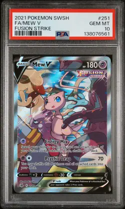 2021 POKEMON SWORD & SHIELD FUSION STRIKE #251 FULL ART/MEW V PSA 10 - Image 1