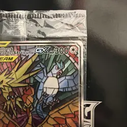 Pokemon Moltres & Zapdos & Articuno GX TAG TEAM SM210 Promo Holo - sealed Crease - Image 2