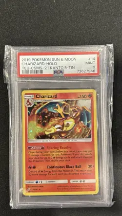 Pokemon CHARIZARD 14/181 HOLO COSMOS Team Up Kanto PSA 9 MINT - Image 1