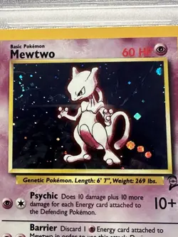 Pokemon Mewtwo Base Set 2 10/130. Holo With Partial Swirl. PSA 8 - Image 2