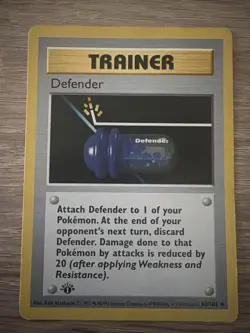 1999 Pokemon Game Base Set 1st Edition Shadowless #80/102 Defender NM - Image 1