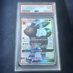 2019 POKEMON SUN & MOON HIDDEN FATES #SV69 FULL ART/UMBREON GX PSA 9 - Image 1