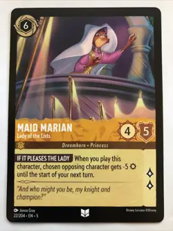 Disney Lorcana Shimmering Skies Maid Marian Lady Of The Lists 22/204 NM - Image 1