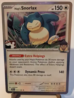 Hop's Snorlax 117/159 Cosmo Holo Play! Pokemon Prize Pack Series 8 Pokemon Card - Image 1