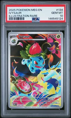 PSA 10 Ivysaur 134/132 Mega Evolution IR Holo Pokemon Card - Gem Mint - Image 3