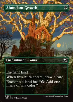 MTG Innistrad Remastered BORDERLESS C Abundant Growth #0315 - Image 1