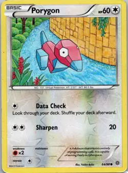 Pokemon TCG Porygon Ancient Origins 64/98 Reverse Holo Common - Image 1
