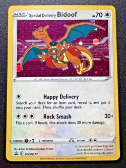 Special Delivery Bidoof SWSH177 Exclusive Pokemon Card Holo Foil Rare Near Mint - Image 1