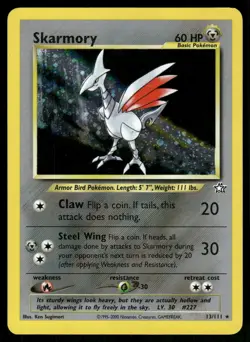 Skarmory 13/111 Holo Rare Neo Genesis Pokemon Unlimited Holo Lightly Played - Image 1