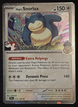 2025 Pokemon JTGen Play! Prize Pack Series 8 117/159 Hop's Snorlax Cosmo Holo - Image 1
