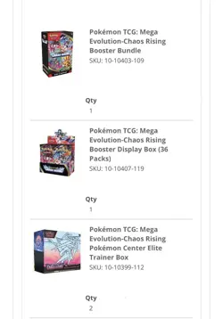 PRE-SALE Pokemon TCG Mega Evolution-Chaos Rising Elite Trainer Box, Booster Box - Image 2