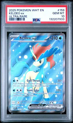 2025 POKEMON WHT EN-WHITE FLARE ULTRA RARE #159 KELDEO EX PSA 10 - Image 1