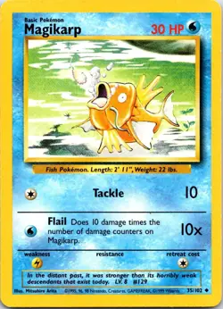 Magikarp 35/102 Uncommon Base Set Unlimited Pokemon MP - Image 1