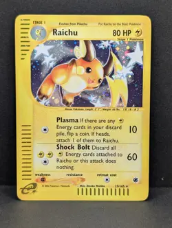 Raichu 025/165 Expedition Base Set Holo Rare Pokemon TCG Nintendo Pikachu LP+ - Image 1