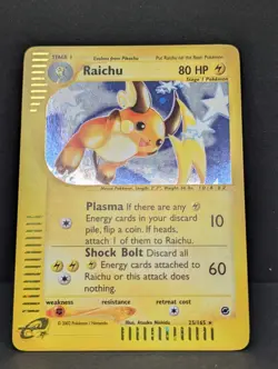 Raichu 025/165 Expedition Base Set Holo Rare Pokemon TCG Nintendo Pikachu LP+ - Image 3