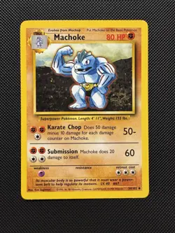 Pokemon TCG Machoke 34/102 Base Set Uncommon Near Mint Unlimited - Image 1