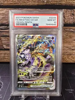 Pokemon Mewtwo VSTAR Crown Zenith Galarian Gallery Full Art GG44 Gem Mint PSA 10 - Image 1