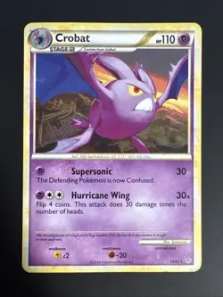 Pokemon TCG Crobat HGSS Unleashed 14/95 Regular Rare - Image 1