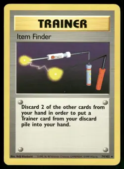 Item Finder 74/102 Rare Base Set Unlimited Pokemon Near Mint - Image 1