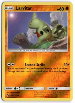 Pokemon TCG Larvitar 115/214 Sm-Lost Thunder Reverse Holo - Image 1
