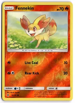 Pokemon TCG Fennekin 15/131 Sm-Forbidden Light Reverse Holo - Image 1