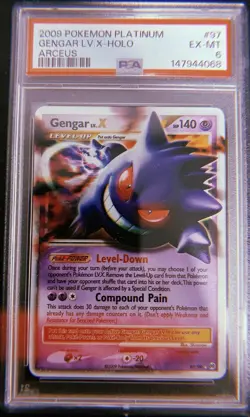 2009 POKEMON PLATINUM ARCEUS #97 GENGAR LV.X-HOLO PSA 6 - Image 1