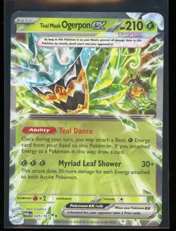 Teal Mask Ogerpon ex 2024 Pokemon Twilight Masquerade 025/167 Double Rare Holo - Image 1