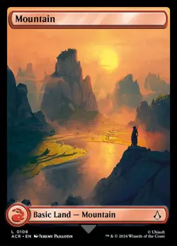 1x - MOUNTAIN - #108 - Full Art - Universes Beyond: Assassin's Creed - NM MTG - Image 1