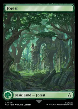 1x - FOREST - #109 - Full Art - Universes Beyond: Assassin's Creed - NM MTG - Image 1